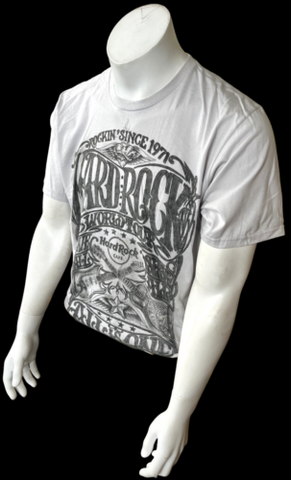 Anvil Men's Hard Rock Cafe World Tour All Is One Graphic Gray Shirt Size Large