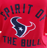 Nike Dri Fit Women's Houston Texans Spirit Of The Bull Red Short Sleeve Shirt L