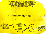 Schroeder Industries MS5AC, MS11AC Differential Pressure Switch 120/240 VAC