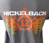Gildan Men's Nickelback Here And Now Tour 2012 Gray Short Sleeve Shirt Size L