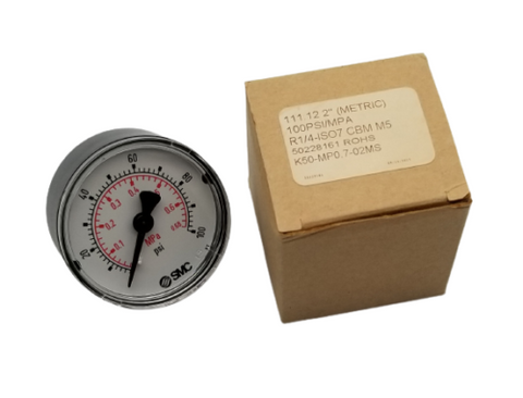 SMC 111.12 Pressure Gauge 0-100 PSI 1/4" (4 Available)