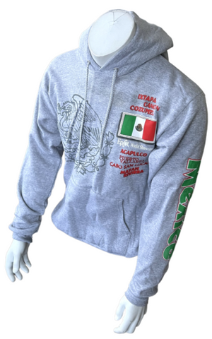 Hanes Epcot World Showcase Mexico Gray Hoodie Size Small