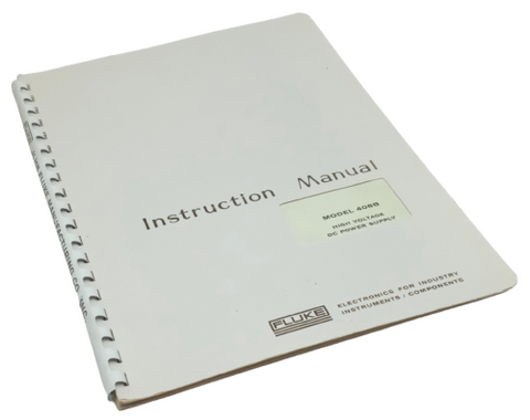 Fluke Model 408B High Voltage DC Power Supply Instruction Manual