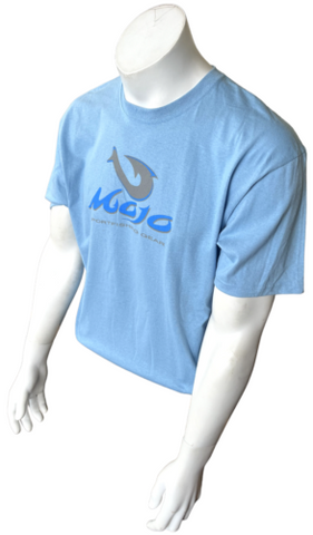 Mojo Sportfishing Gear Men's Light Blue Short Sleeve Shirt Size Large