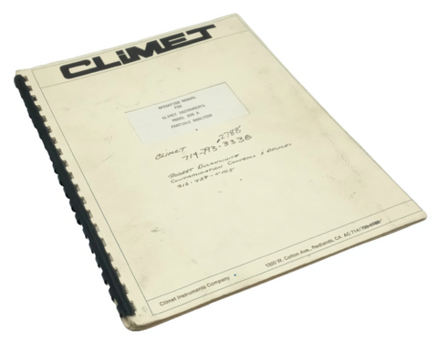 Climet Model 208A Particle Analyzer Operating Manual