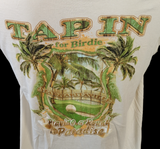 Margaritaville Men's Tap In For Birdie Paradise Golf Tan Shirt Size Large