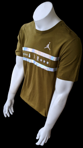 Nike Men's Air Jordan Jumpman 1985 No. 23 Olive Short Sleeve Shirt Size Medium