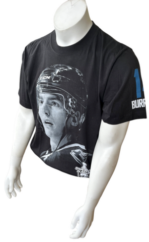 Reebok Men's Alex Burrows Vancouver Canucks NHL Graphic Black Shirt Size L