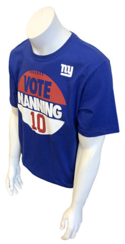 Nike Men's New York Giants Vote For Manning #10 Eli Manning Blue Shirt Size L