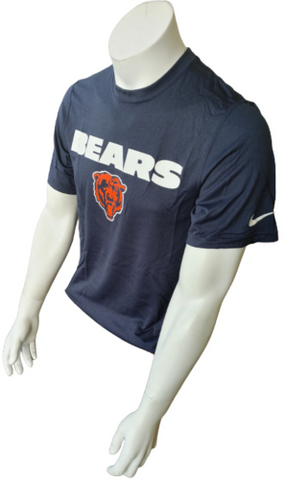 Nike Dri-Fit Men's Chicago Bears NFL Football Navy Short Sleeve Shirt Size Small