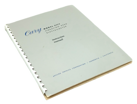 Cary Model 31CV Vibrating Reed Electrometer Instruction Manual