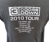 Alstyle Men's 3 Doors Down 2010 Tour Graphic Gray Short Sleeve Shirt Size Large