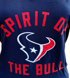 Nike Dri Fit Women's Houston Texans Spirit Of The Bull Navy Short Sleeve Shirt M