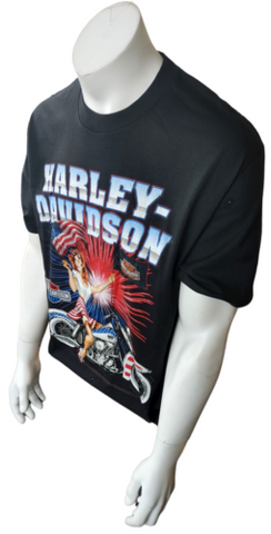 Murina Men's Harley Davidson Motorcycle Black Short Sleeve Shirt Size Large