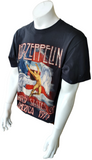 Anvil Men's Led-Zeppelin USA 1977 Graphic Black Short Sleeve Shirt Size Large