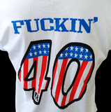 Anvil Men's Kid Rock Born Free Tour 2011 F*ckin' 40 White Shirt Size X-Large