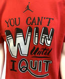 Nike Jordan Men's You Cant Win Until I Quit Jumpman Graphic Red Shirt