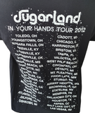 Anvil Men's Sugarland In Your Hands Tour 2012 Black Short Sleeve Shirt Size L