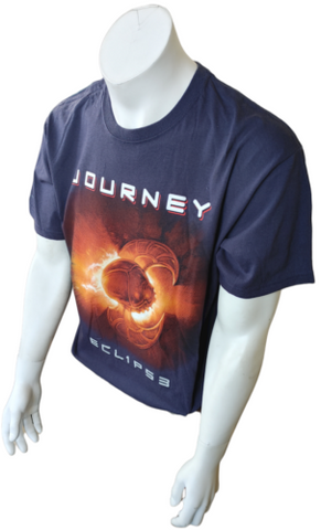 Anvil Men's Journey Eclipse Graphic Navy Short Sleeve Shirt Size Large