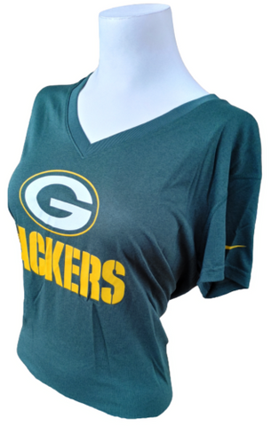 Nike Dri-Fit Women's Green Bay Packers NFL Green Short Sleeve Shirt Size Medium