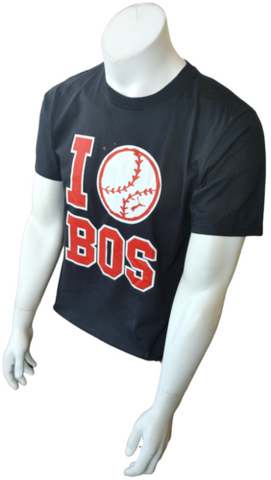 Puma Men's I Love Boston Baseball Black Short Sleeve Shirt Size Medium
