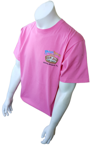 Anvil Men's Ron Jon Surf Shop Spring Break 2012 Cocoa Beach FL Pink Shirt Size L