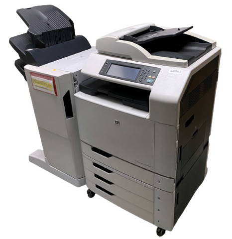 HP Color LaserJet CM6040F MFP Printer Q3939A w/ HP Q6998A Stapler Stacker