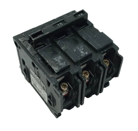Siemens B315 3 Pole Thermal Magnetic Circuit Breaker 15A 240VAC 60HZ Bolt-On