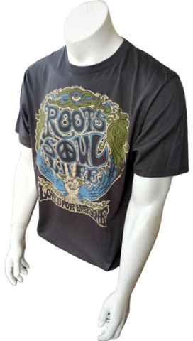 Life Men's Roots Soul Life Love Is For Everyone Share The Vibe Black Shirt Large