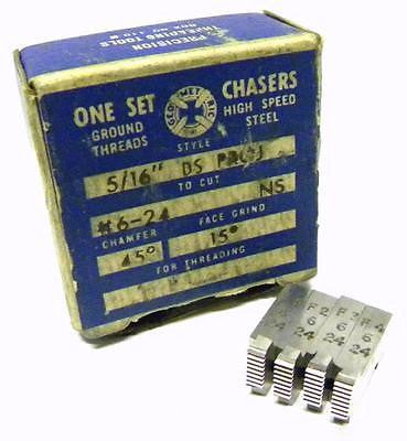 NEW SET OF GEOMETRIC THREAD CHASERS 5/16" DS PROJ TO CUT #6-24 NS
