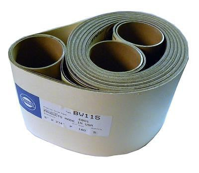 NEW HERMES ABRASIVE BW115 6" X 274" 180 GRIT PACK OF 5 SANDING BELT