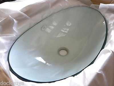RONBOW OVAL TEMPERED GLASS VESSEL SINK 22-1/16" x 14-9/16" x 5-1/2" 420522-L7
