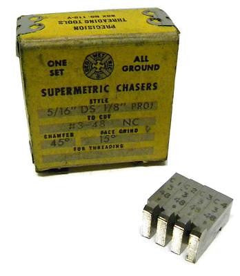 NEW SET OF SUPERMETRIC THREAD CHASERS 5/16" DS 1/8" PROJ TO CUT #3-48 NC