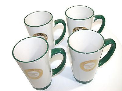 SET OF 4 - 2005 PGA GOLD INPRINT BALTUSROL 16 OZ GREEN COFFEE MUG SET GOLF