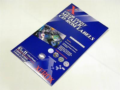 NEW 1000 XEROX COLOR INKJET METALLIC CD-ROM LABELS 3R6368 6.25" X 11"