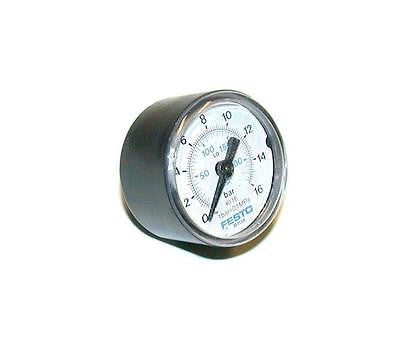 NEW FESTO   161128  BACK MOUNT AIR PRESSURE GAUGE 0-200 PSI 1/8 NPT