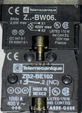 Telemecanique Z-BW06 Illuminated Red Push Button w/ Yellow Ring ZB2-BE102