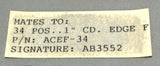 Cirris ACEF-34 Connector Mates to 34 Pos. 1" CD Edge F