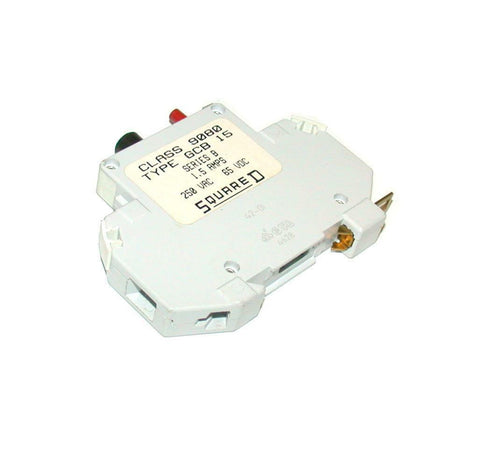 SQUARE D   9080GCB15   SINGLE POLE  CIRCUIT BREAKER 1.5 AMP 250 VAC
