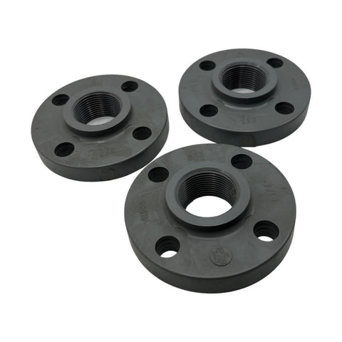 Lot of (3) Nibco 1-1/4" Heavy Duty Flange CPVC NSF-PW 4.5" Diameter SCH80