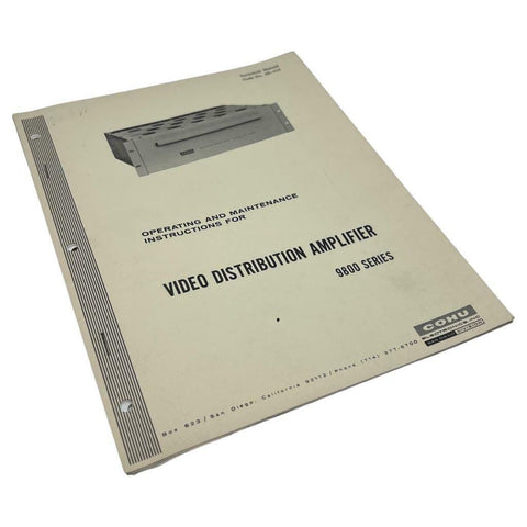 Cohu 9800 Series Video Distribution Amplifier Operating Manual