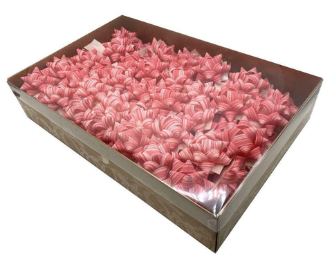 Brizzolari Premium 2-3/4" Pink Star Gift Bow 5/8" Ribbon 15 Loop 100 Count