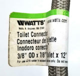 Watts WTS-SPCT12-614W Stainless Steel Braided Toilet Connector 3/8"X7/8"X12"