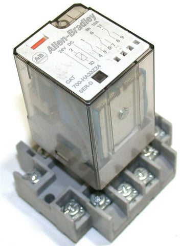 UP TO 3 ALLEN BRADLEY 10 AMP 3 PDT 24VDC RELAY 700-HA33Z24 SERIES D W/BASE