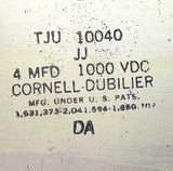 Cornell Dubilier TJU 10040 Capacitor 4 MFD 1000 VDC