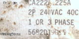 Westinghouse CA2225X 2-Pole Circuit Breaker 225A 240VAC 3 Phase