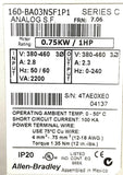 Allen-Bradley 160-BA03NSF1P1 Ser. C Variable Speed Drive 0.75kW/1.0HP 3 Phase