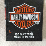Harley Davidson Motorcycle Men's Skull Graphic Light Gray Shirt Size Large