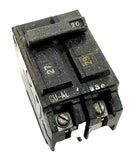 Lot of (2) General Electric TQL2120 2 Pole Circuit Breaker 20A 120/240VAC