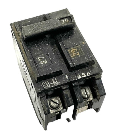 Lot of (2) General Electric TQL2120 2 Pole Circuit Breaker 20A 120/240VAC